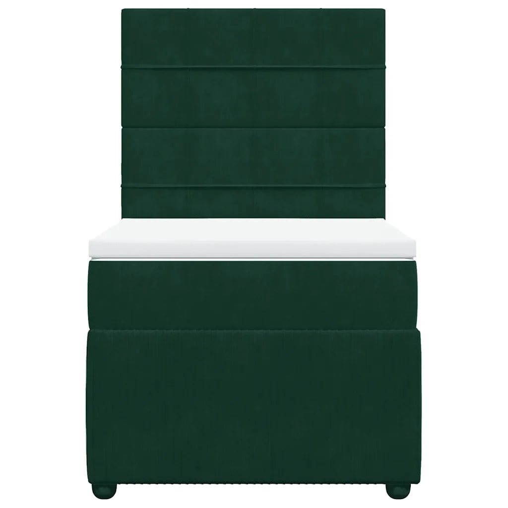 Giroletto a Molle con Materasso Verde Scuro 100x200 cm Velluto
