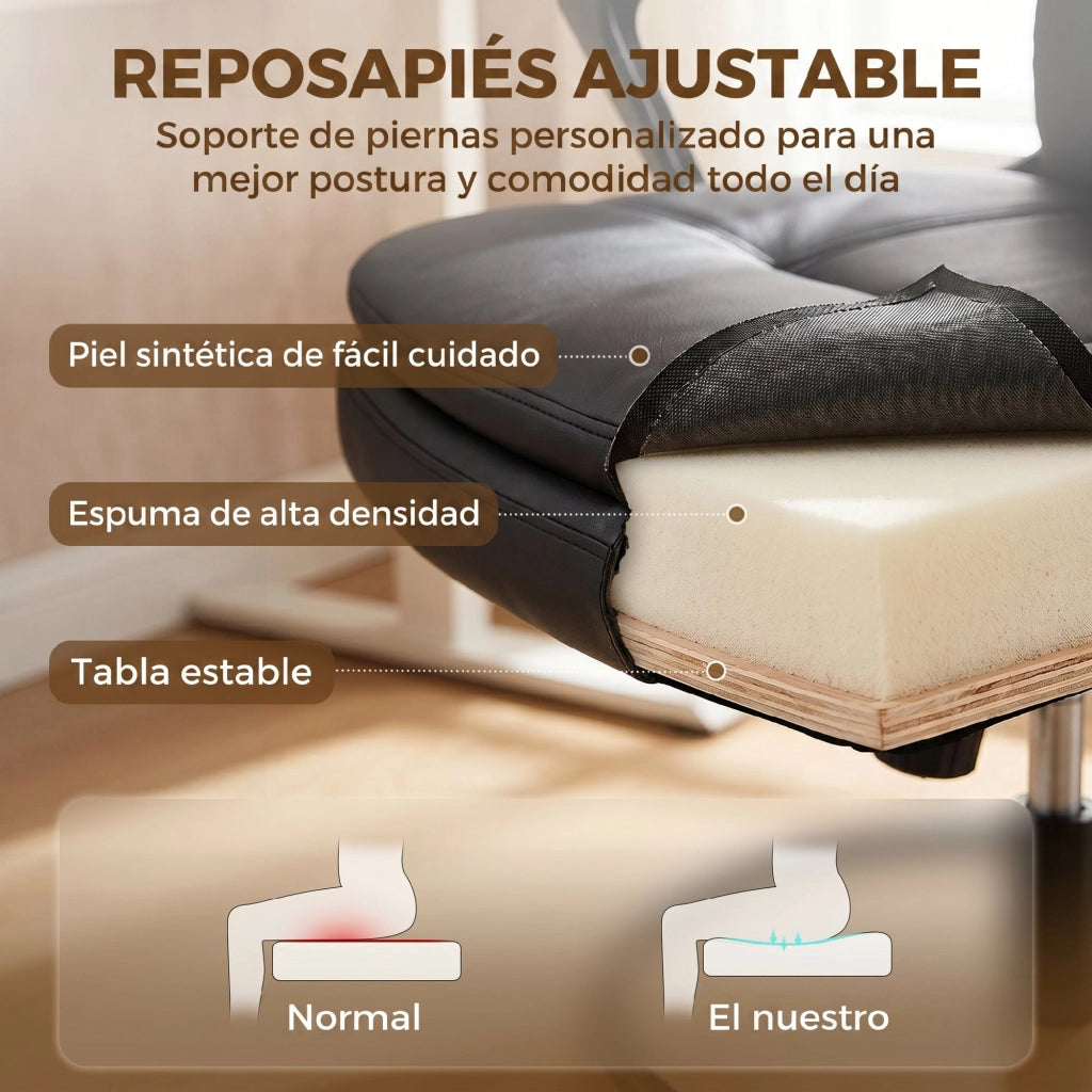 Sedia da Ufficio Girevole Ergonomic ¨C zephmum ¨C Nero con Altezza e Poggiapiedi Regolabili