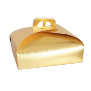 Trade Shop - Set 3pz Scatola Porta Torta Oro 29x29cm Per Dolci Paste Pasticceria Festa 58007 -