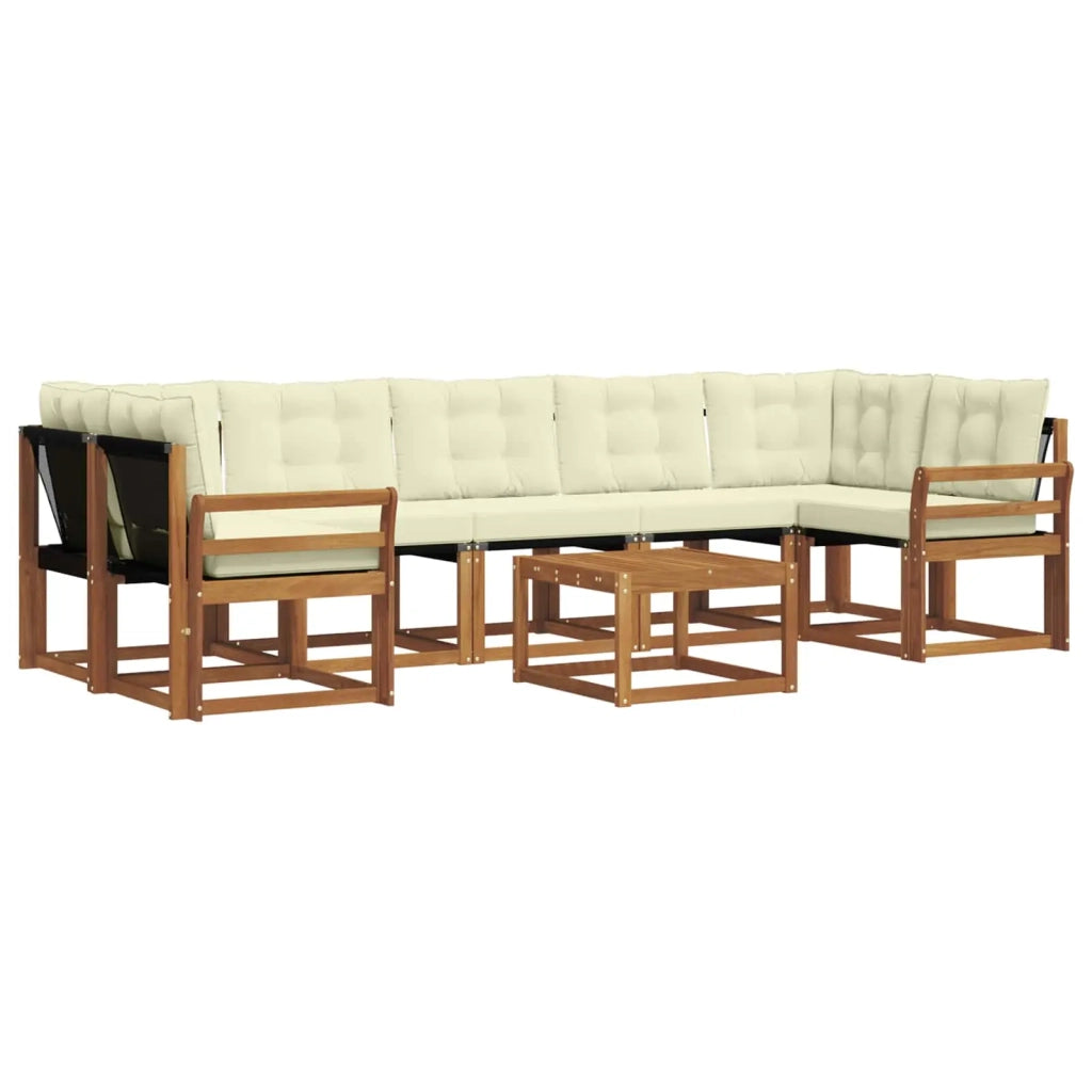 Set di divani da esterno con cuscino 8 pcs Naturale e Crema 3368497