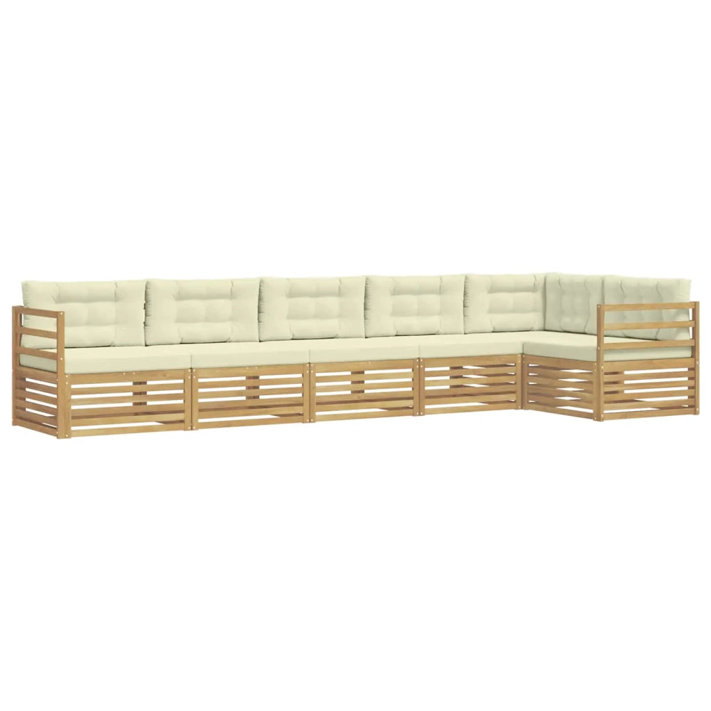 Set di divani da esterno 6 pcs Bianco e Crema 3390545