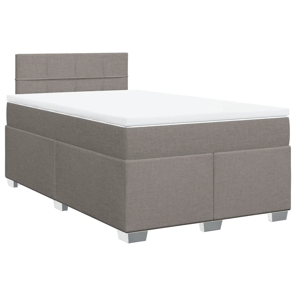 Giroletto a Molle con Materasso Tortora 120x190 cm in Tessuto