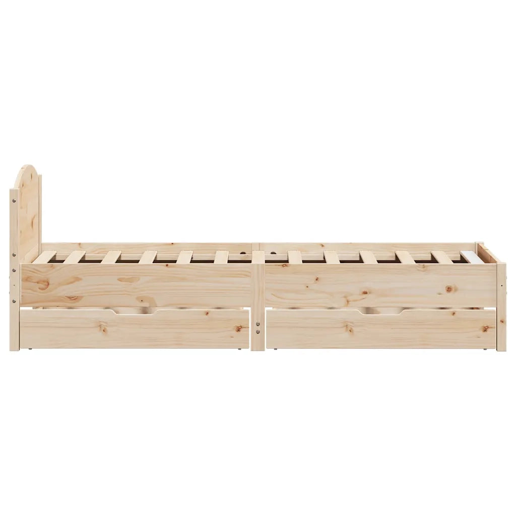 Letto senza Materasso 75x190 cm in Legno Massello Pino