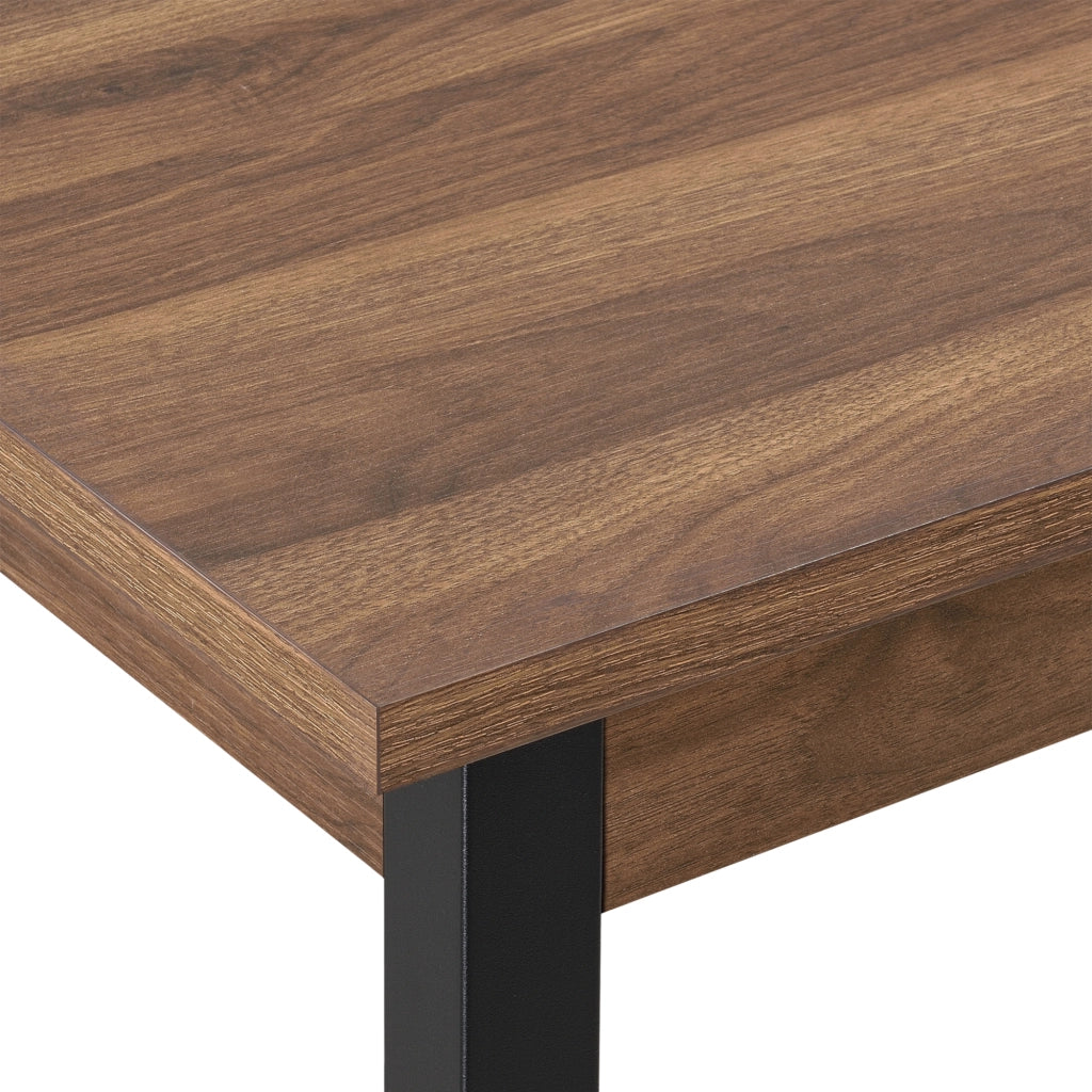 Tavolo da Pranzo Den Haag 120 x 60 cm Effetto Noce / Nero [en.casa]