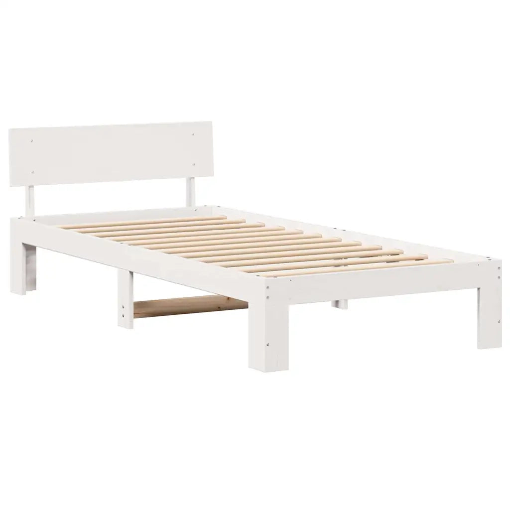 Struttura del letto Bianco 75 x 190 cm Pino massello 872678
