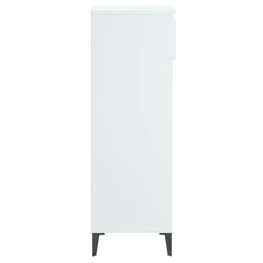 Scarpiera Bianco Lucido 40x36x105 cm in Legno Multistrato