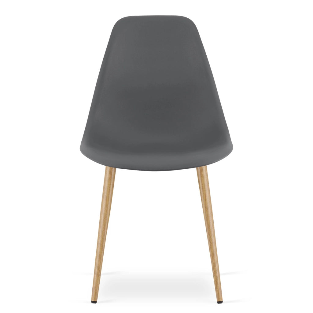 Sedia scandinava WAT grigio scuro con gambe effetto legno