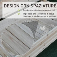 Fioriera da Esterno a 2 Livelli in Legno di Abete con Foro di Drenaggio, 115x114x76 cm