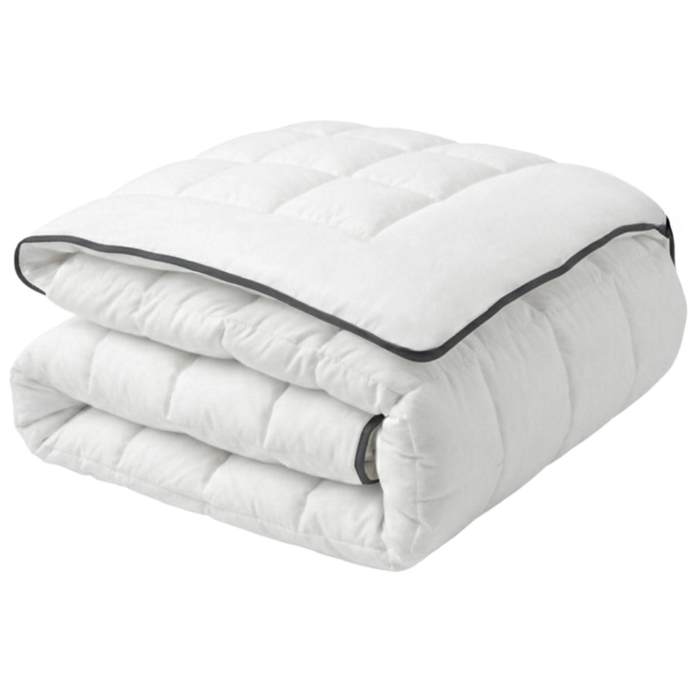 Piumino in cotone Japara bianco King Size 220 x 240 cm Biancheria da letto trapuntata per camera da letto