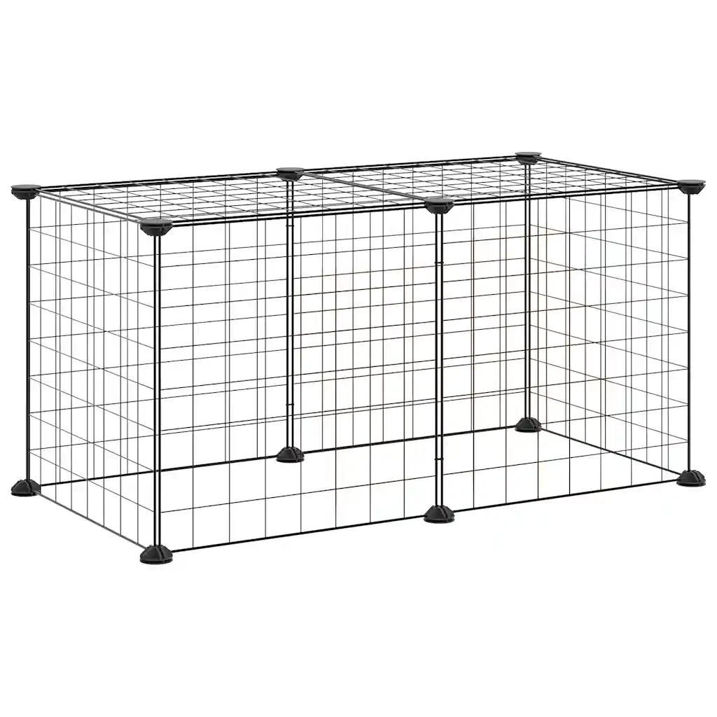 Gabbia per Animali Domestici 8 Pannelli Nero 35x35 cm Acciaio CFW9338146