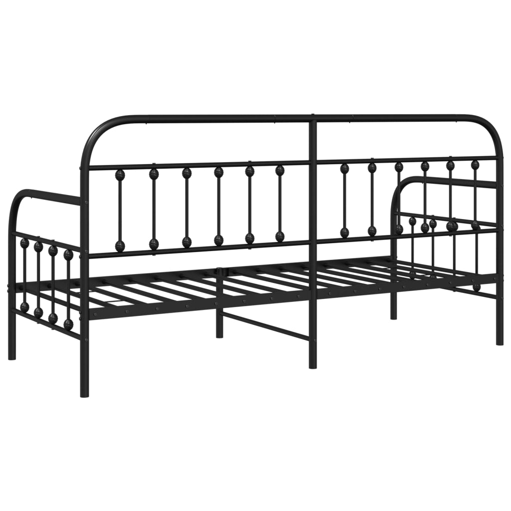 Telaio Letto Giorno Nero 80x200 cm Acciaio