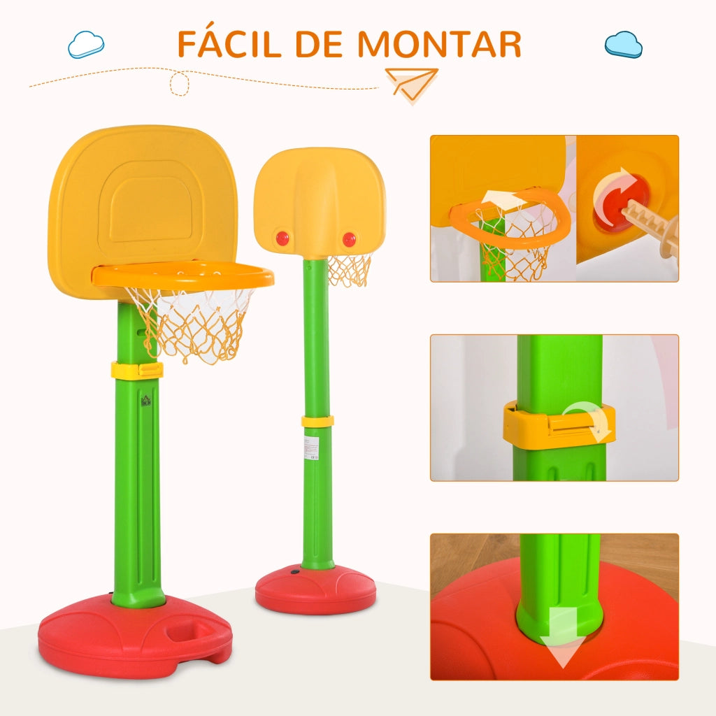 Canestro da Basket per Bambini con Altezza Regolabile ¨C zephmum ¨C 52.5x44x120-160 cm Multicolore