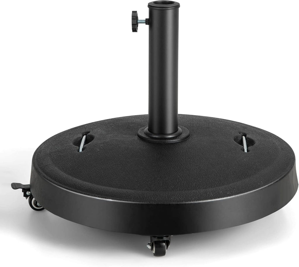 Base Ombrellone con Rotelle da Esterno 23 kg, Supporto Rotondo per Ombrellone 52 CM con Diametro Palo 38/48 MM, Base per Ombrellone Robusta da Giardino Esterno
