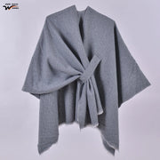 Sciarpa da donna, elegante mantello con cintura diagonale monocromatica