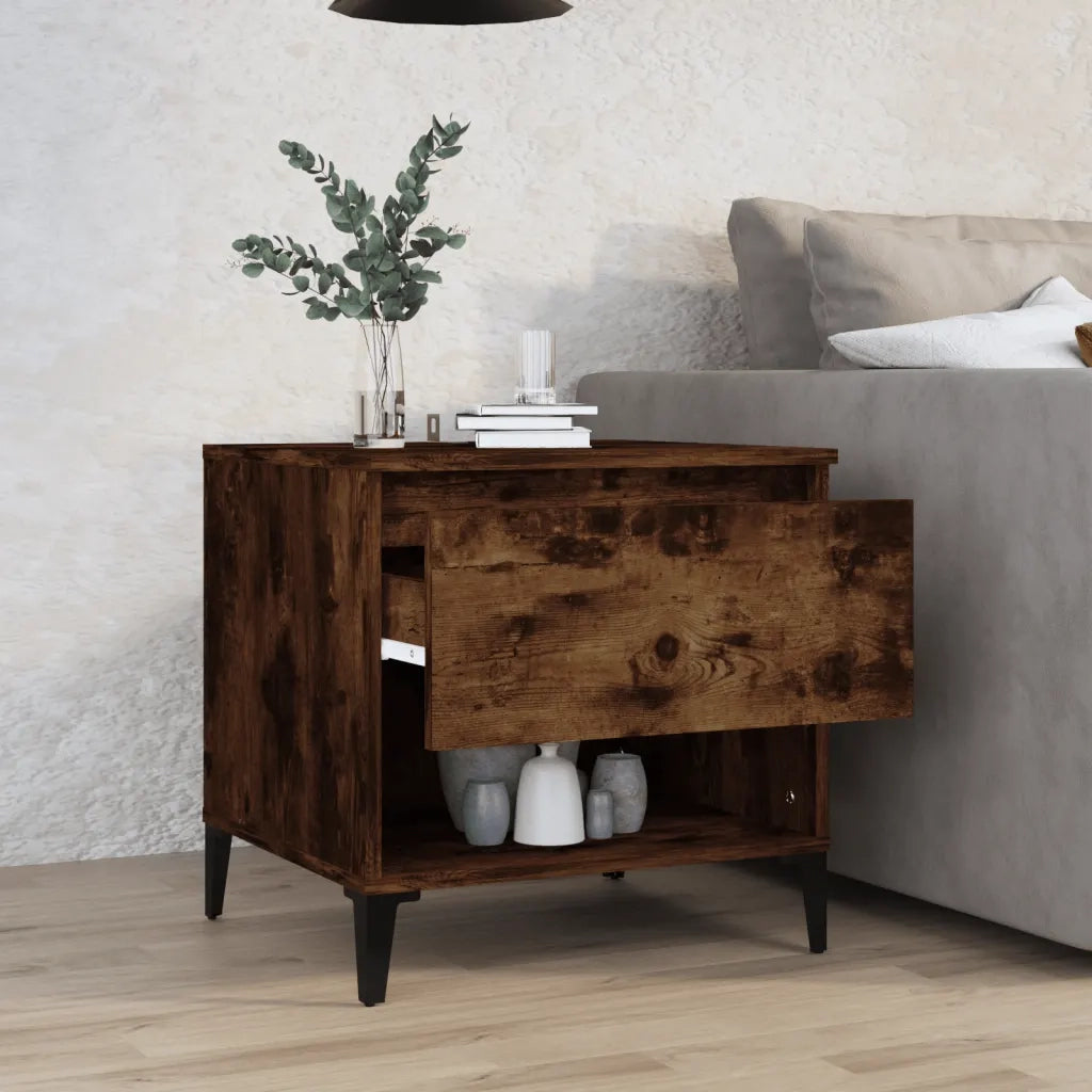 Tavolino da Salotto Rovere Fumo 50x46x50cm in Legno Multistrato 819558