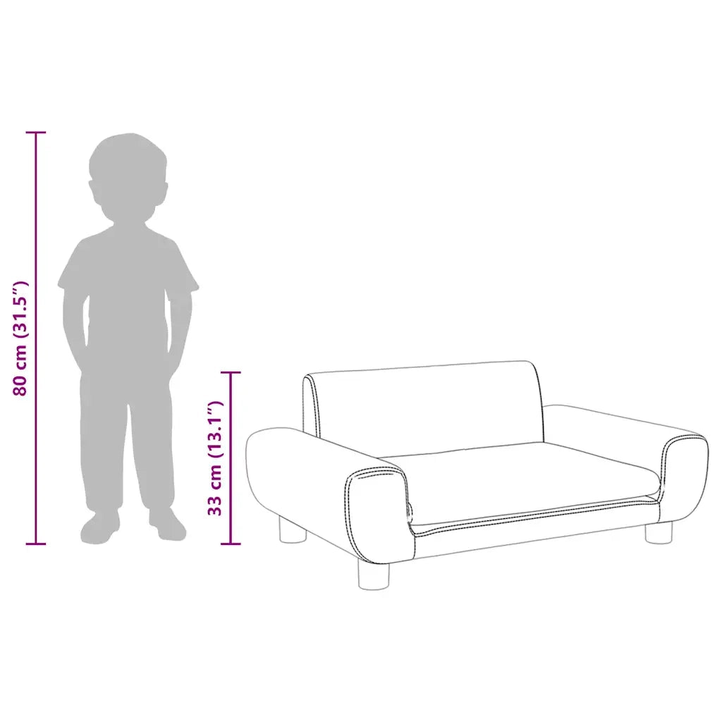 Divano per Bambini-Sofa-Divanetto Nero 70x45x33 cm in Velluto
