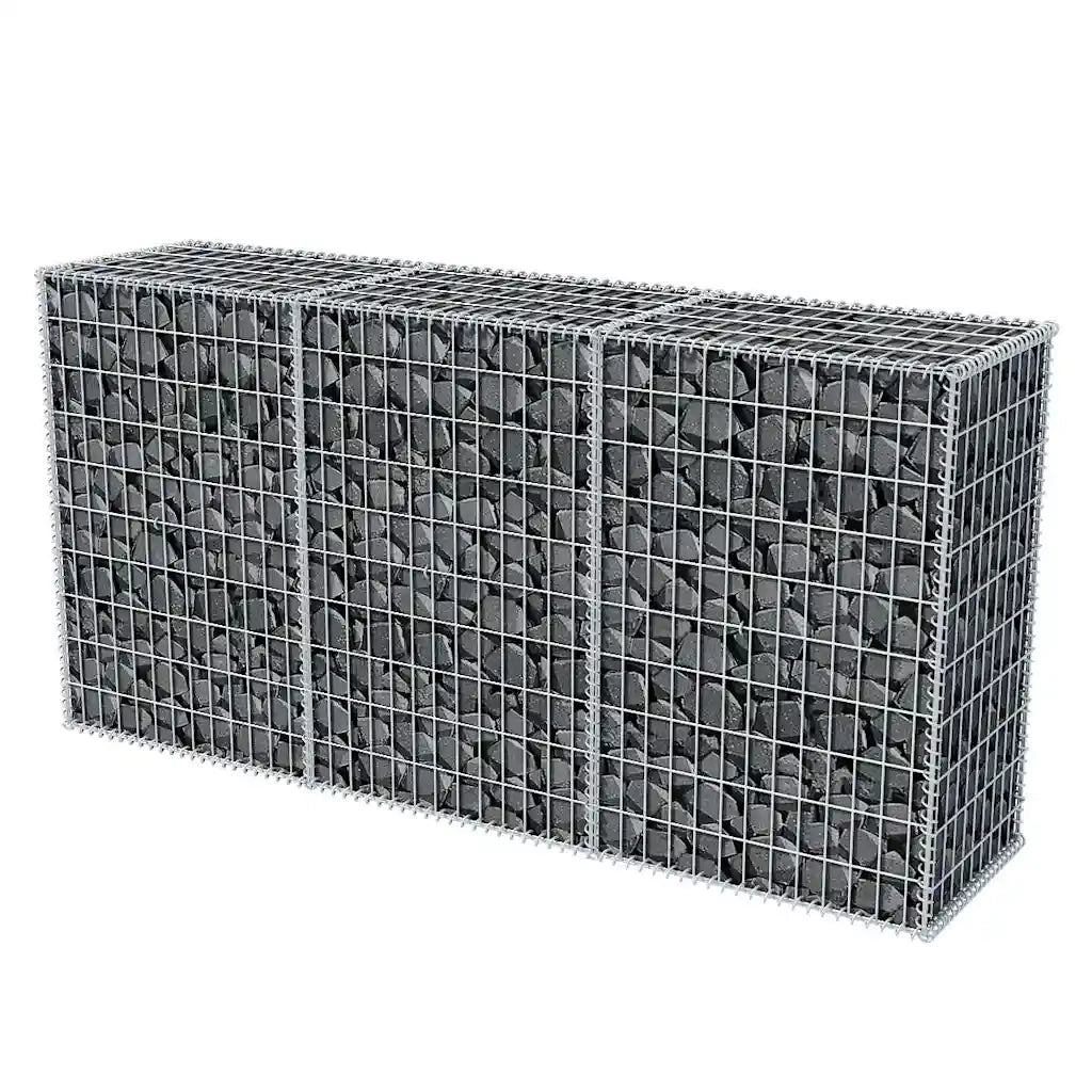 Gabbione in Rete in Acciaio Zincato 200x50x100 cm 142552