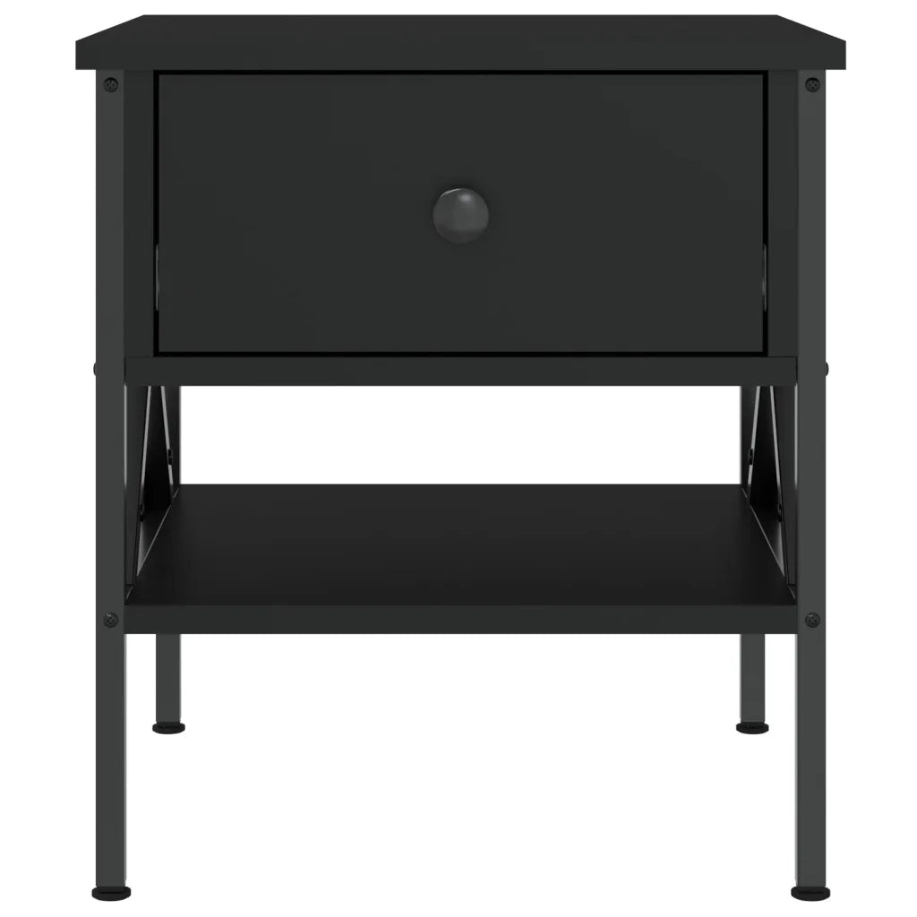 Comodino | Armadio da Notte | Mobiletto da notte Nero 40x42x45 cm in Legno Multistrato