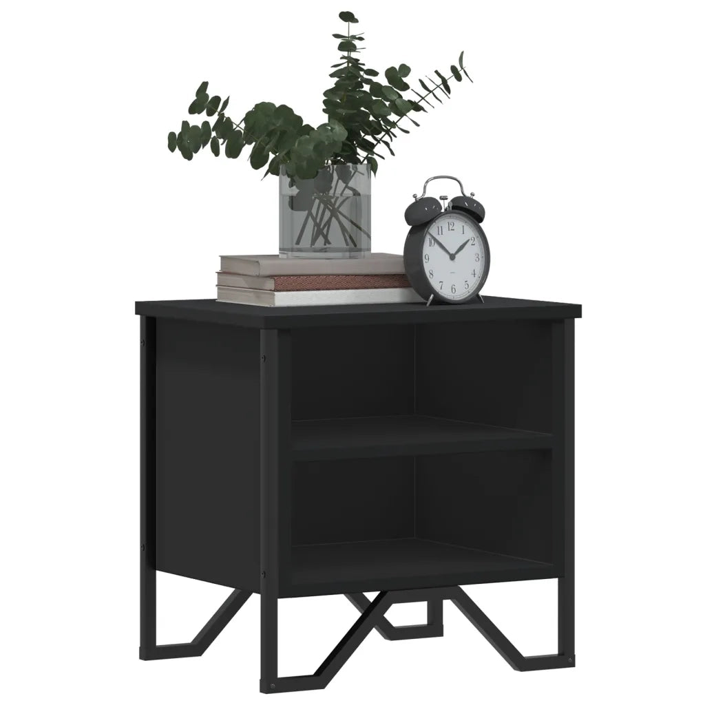 Comodini Neri 2 pz 40x30x40 cm in Truciolato