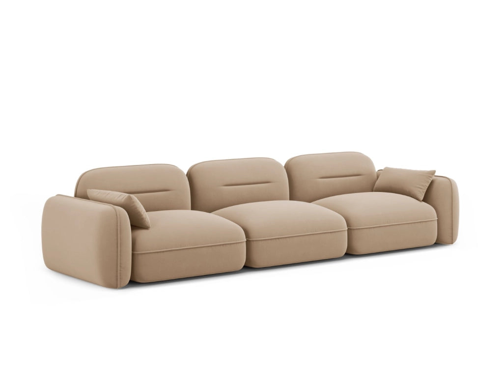 Cosmopolitan Design - Divano modulare "Sydney" 4 posti in velluto sabbia 