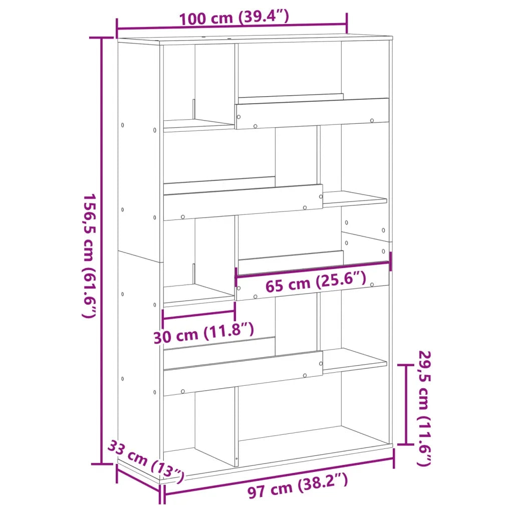 vidaXL Libreria Nera 100x33x156,5 cm in Truciolato