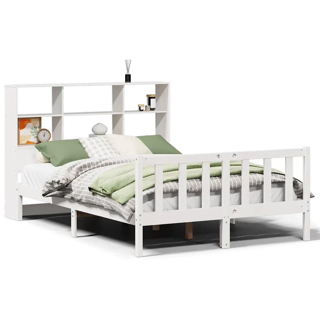 Letto Libreria senza Materasso Bianco 160x200 cm Legno di Pino 3321709