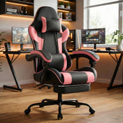 Sedia Gaming Ergonomica ¨C MINIMAL ¨C Schienale Regolabile, Ecopelle, Nera e Rosa