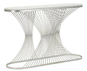 Console Stripe 120x35x79 cm in Ferro e Marmo Argento