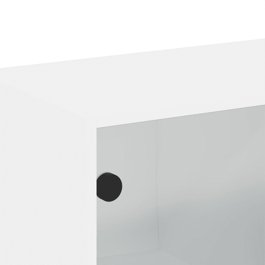 Mobile a Muro con Ante in Vetro Bianco 68x37x68,5 cm 836490