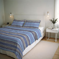 Copripiumino Matrimoniale con Stampa sul Sacco e Federe Linea River Rio Blue