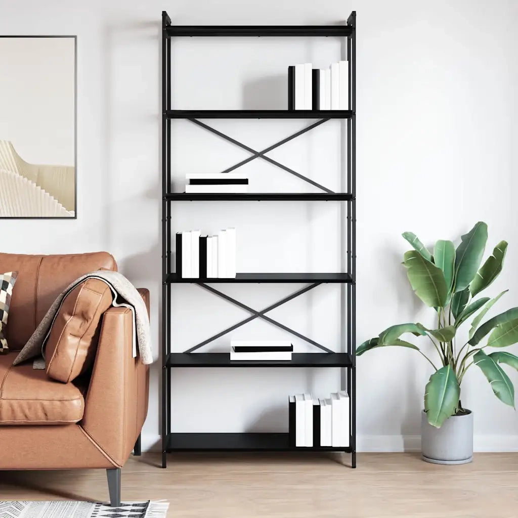 Libreria Rovere Nero 80 x 30 x 189,5 cm Legno multistrato 868407