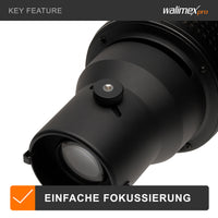 Walimex Attacco universale per proiezione compatibile con Profoto - 270 x 160 x 160 mm - con 4 pellicole (blu, rosso, giallo, verde) e sagome (cuore, finestra, luna, foglia) - per flash, studio