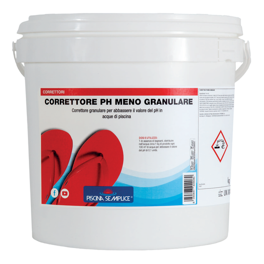 CORRETTORE PH MENO GRANULARE PER PISCINE 16 Kg Piscina semplice