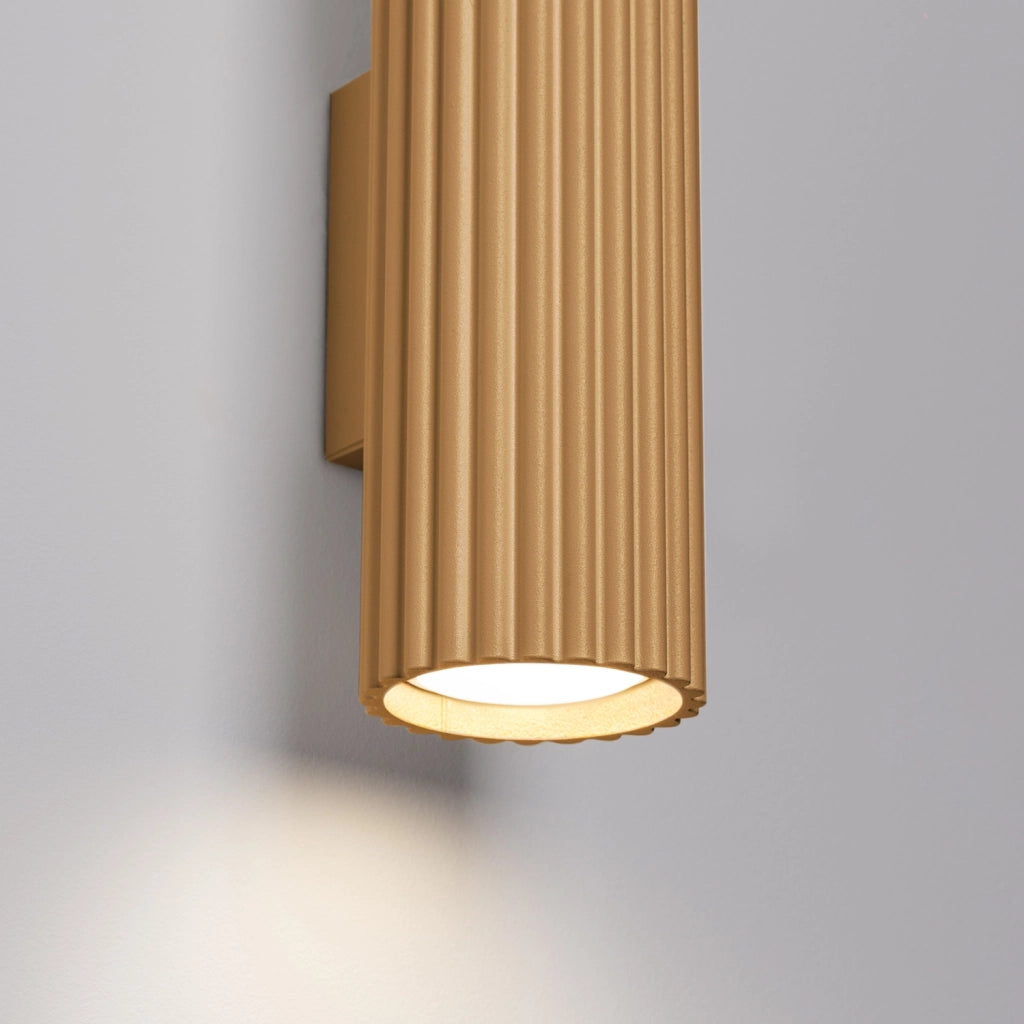 Applique moderna oro tubo rigato 30cm 2xGU10 GRAVIO