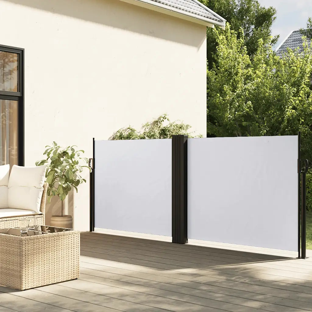 Tenda da Sole Laterale Retrattile-Tenda parasole per balcone per giardino Bianca 120x1000 cm