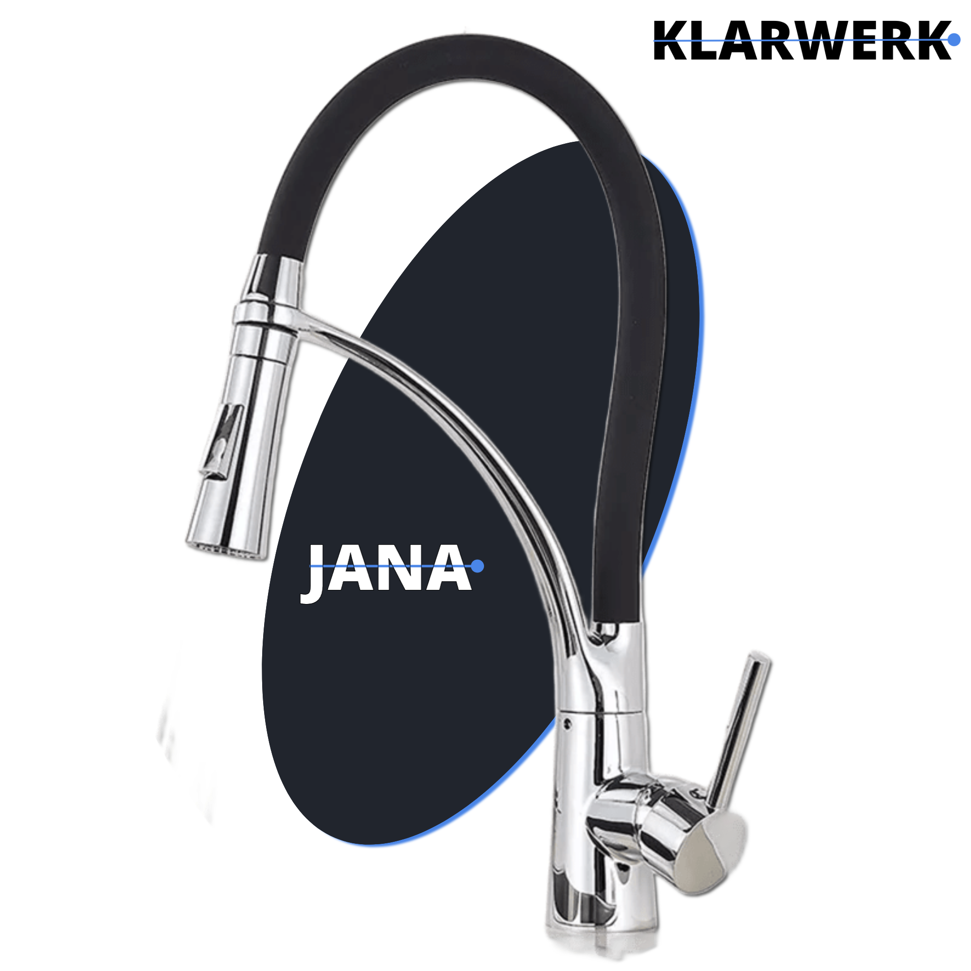 JANA | Rubinetto Gastronomia cromata girevole | da cucina in acciaio inossidabile | miscelatore ruotabile a 360° | bassa pressione 3 attacchi argento