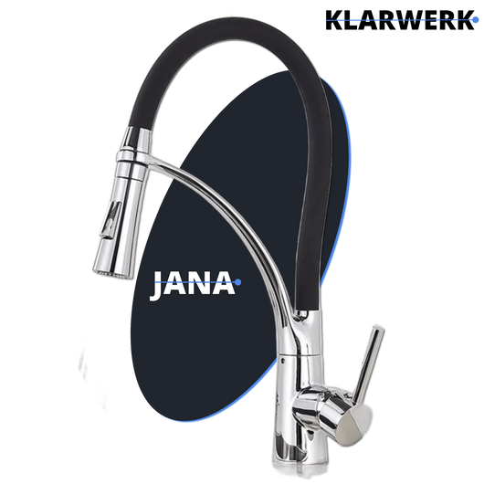 JANA | Rubinetto Gastronomia cromata girevole | da cucina in acciaio inossidabile | miscelatore ruotabile a 360° | bassa pressione 3 attacchi argento