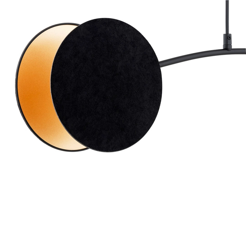 Lampada a sospensione MOTIF in acciaio nero e oro