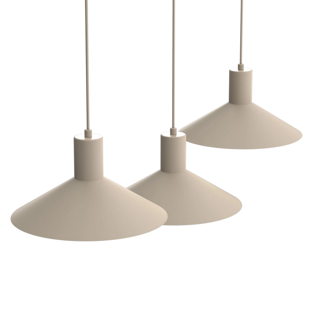Lampadario sospeso Nox 3 luci E27 beige metallo
