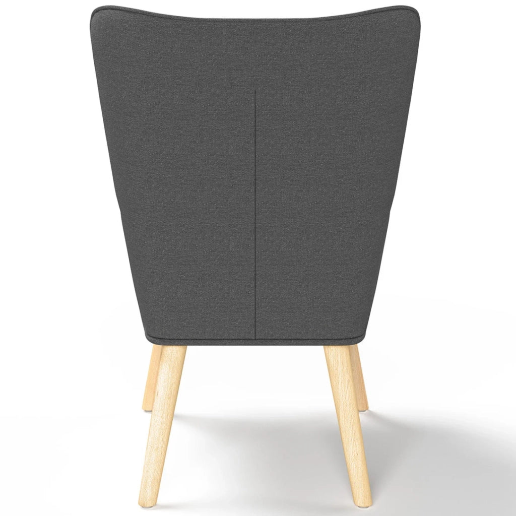 IDMarket - Poltrona scandinava IVAR con poggiapiedi in grigio antracite