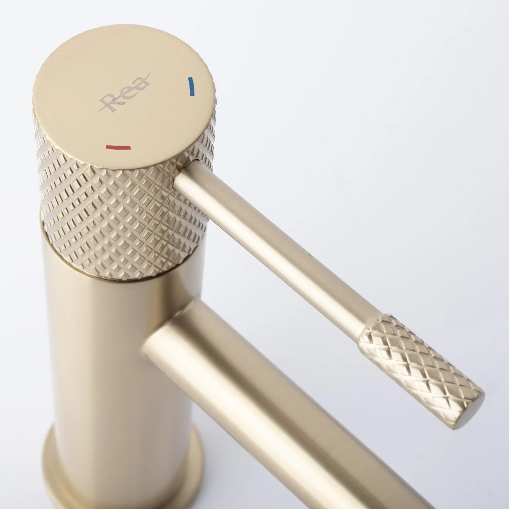 Rubinetto Da Lavabo Rea Venti Brush Gold High