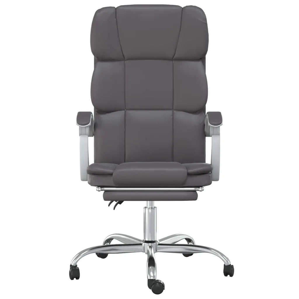 Poltrona da Ufficio Reclinabile Grigia in Similpelle cod mxl 23372