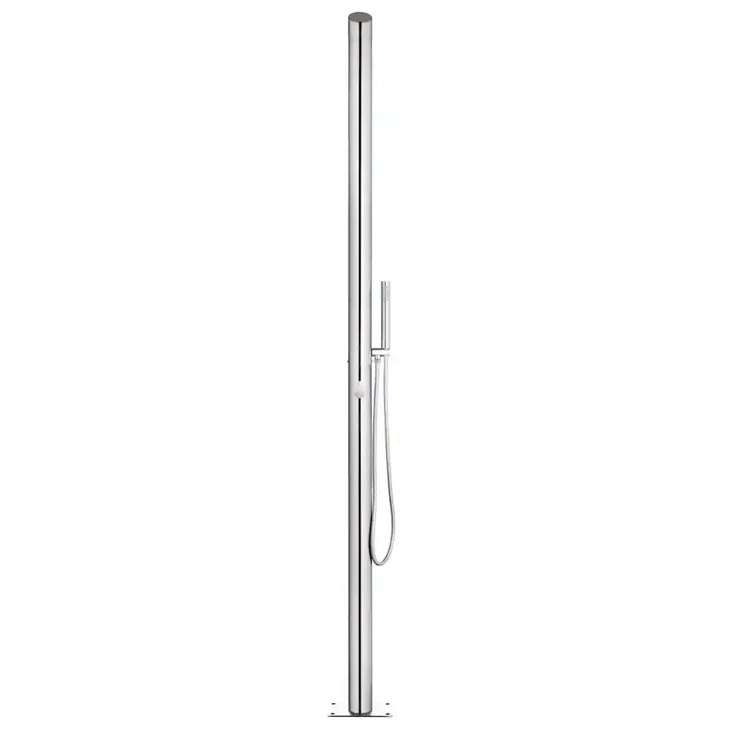Doccia da Giardino con Base Marrone 225 cm in Acciaio Inox CFW3342513