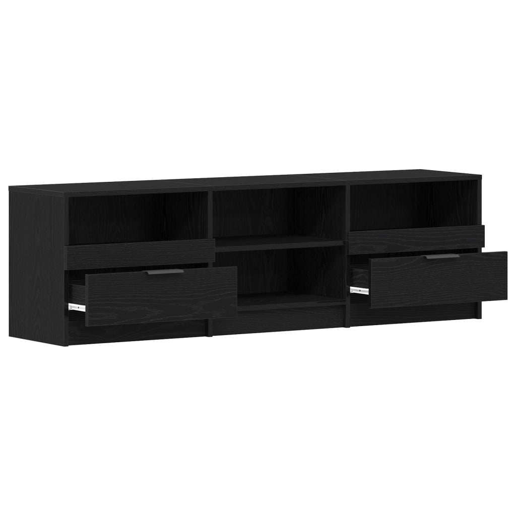 Mobile TV  Nero Rovere 150x33,5x45 cm Legno ingegnerizzato