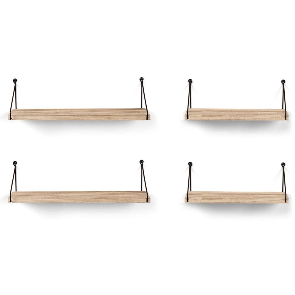 IDMarket - Set di 4 mensole da parete dal design industriale LILY