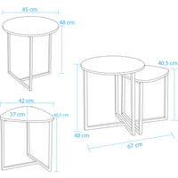 Set Tavolini ad Incastro Industrial da Salotto e Soggiorno Caffè Salvaspazio