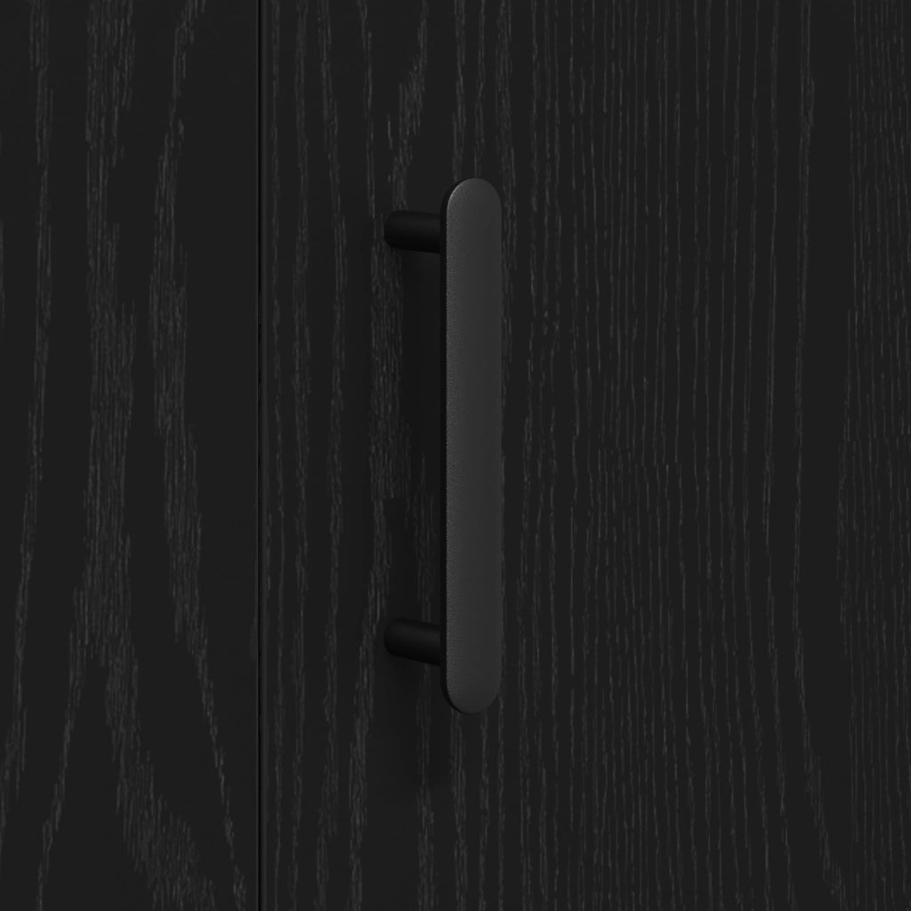 Credenza in Rovere Nero 90x34x80 cm in Legno Ingegnerizzato