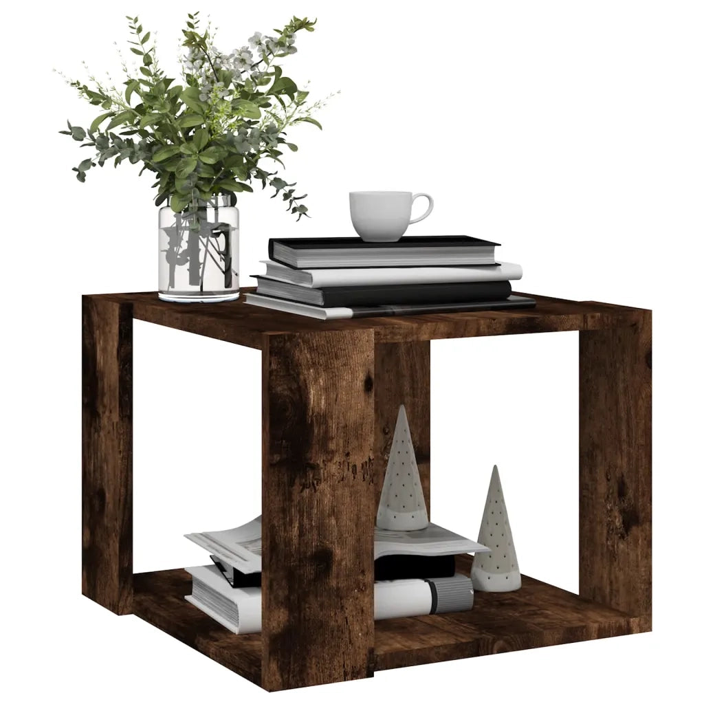 Tavolino da Salotto Rovere Fumo 40x40x43cm Legno Ingegnerizzato 815168