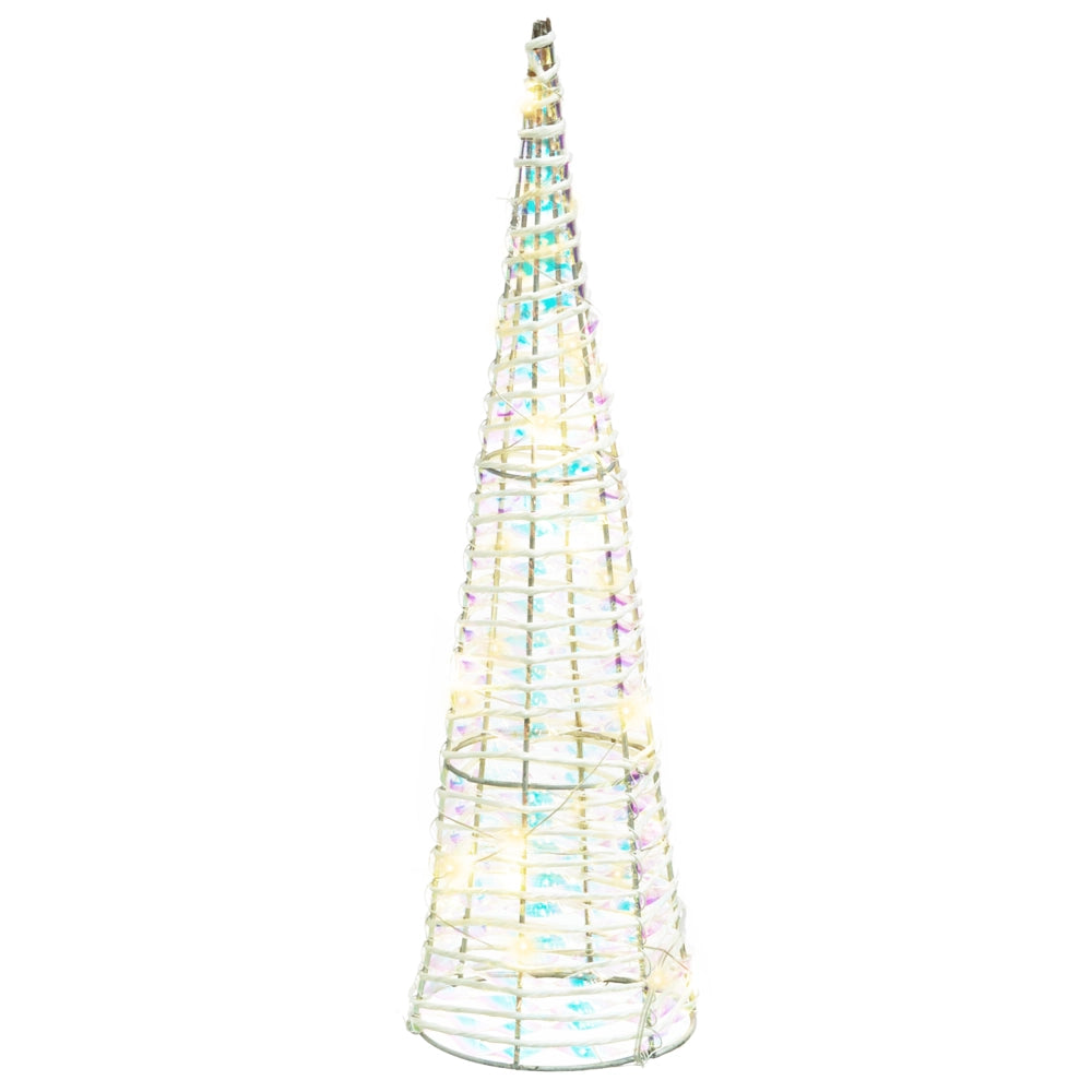 Set di 3 scatole regalo decorative natalizie con luci LED a forma di alberi bianco  Decorazioni natalizie per interni