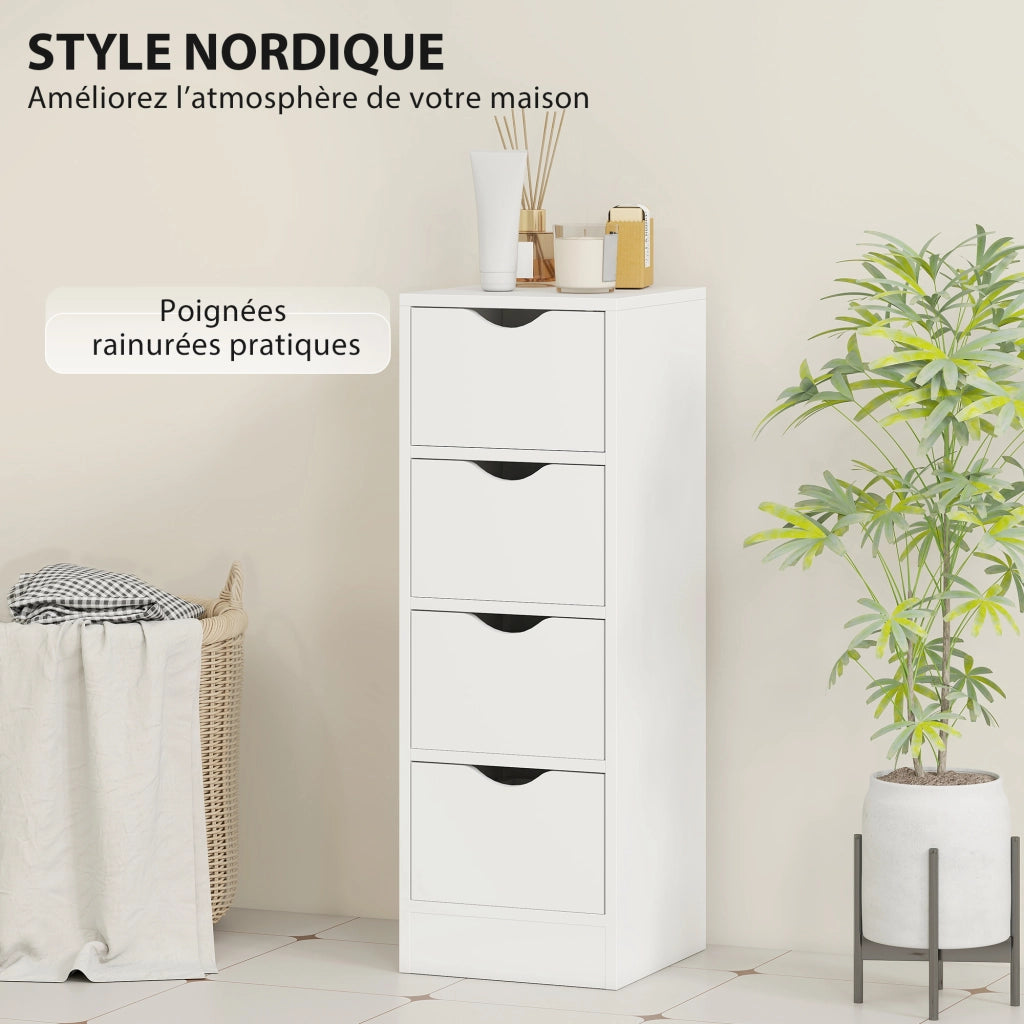 Mobile da bagno con 4 cassetti ¨C zephmum ¨C bianco 29x29x83 cm